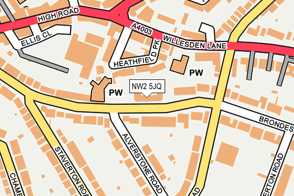 NW2 5JQ map - OS OpenMap – Local (Ordnance Survey)