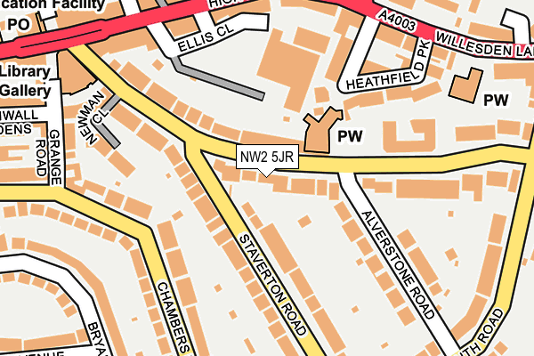 NW2 5JR map - OS OpenMap – Local (Ordnance Survey)