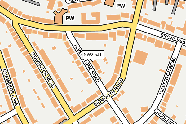 NW2 5JT map - OS OpenMap – Local (Ordnance Survey)