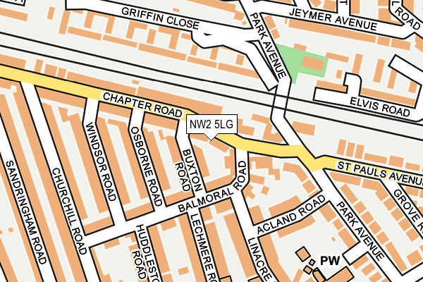 NW2 5LG map - OS OpenMap – Local (Ordnance Survey)