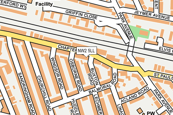 NW2 5LL map - OS OpenMap – Local (Ordnance Survey)
