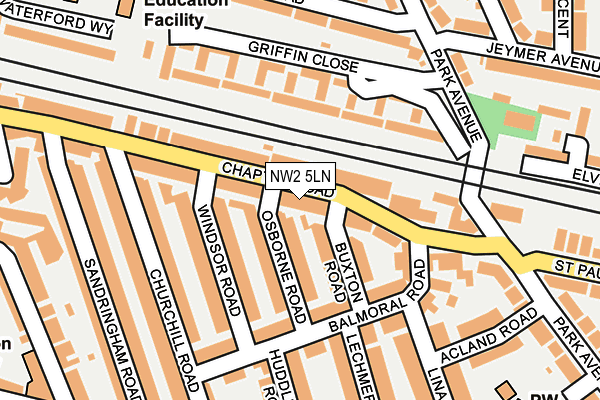 NW2 5LN map - OS OpenMap – Local (Ordnance Survey)