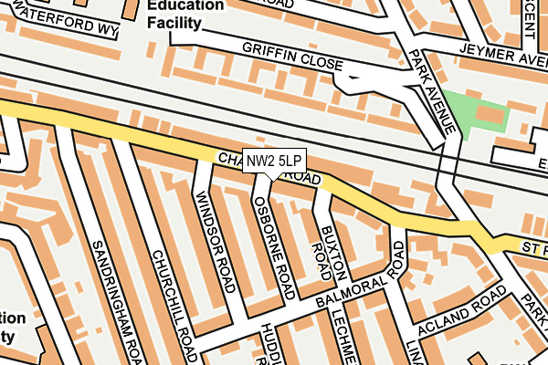 NW2 5LP map - OS OpenMap – Local (Ordnance Survey)