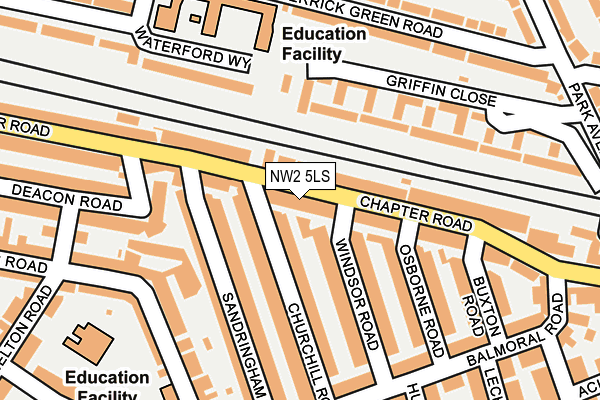 NW2 5LS map - OS OpenMap – Local (Ordnance Survey)