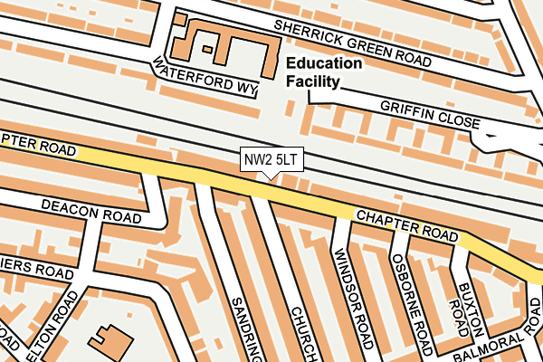 NW2 5LT map - OS OpenMap – Local (Ordnance Survey)