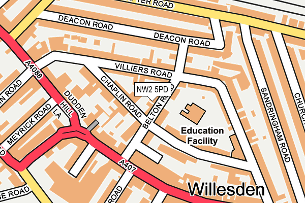NW2 5PD map - OS OpenMap – Local (Ordnance Survey)
