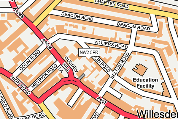 NW2 5PR map - OS OpenMap – Local (Ordnance Survey)