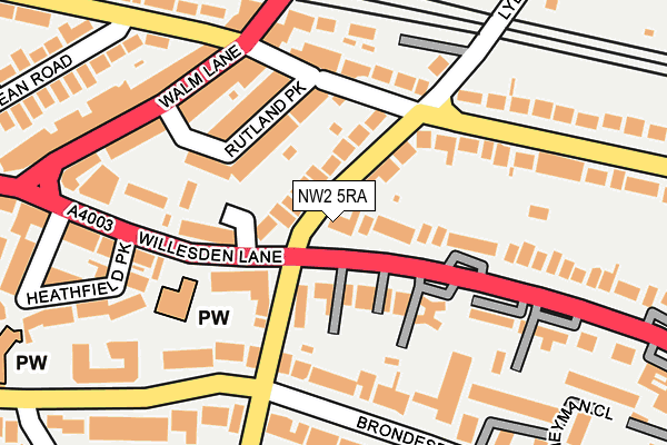 NW2 5RA map - OS OpenMap – Local (Ordnance Survey)