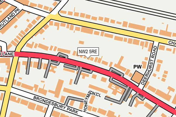 Map of 250 WILLESDEN LANE LTD at local scale