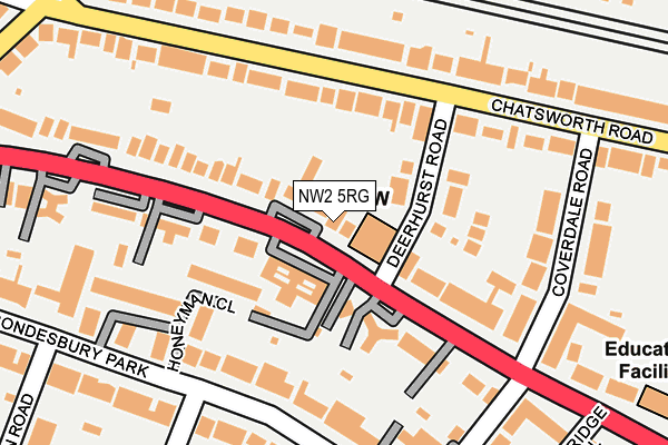 NW2 5RG map - OS OpenMap – Local (Ordnance Survey)