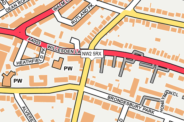NW2 5RX map - OS OpenMap – Local (Ordnance Survey)