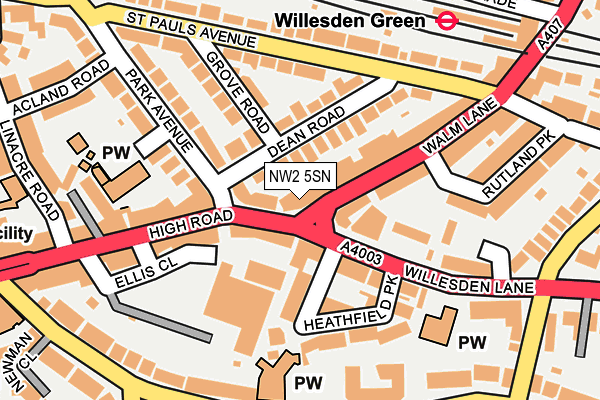 NW2 5SN map - OS OpenMap – Local (Ordnance Survey)