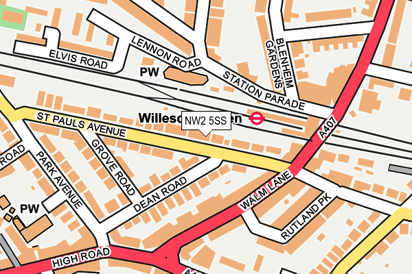 NW2 5SS map - OS OpenMap – Local (Ordnance Survey)