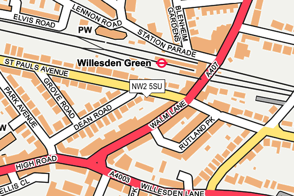 NW2 5SU map - OS OpenMap – Local (Ordnance Survey)