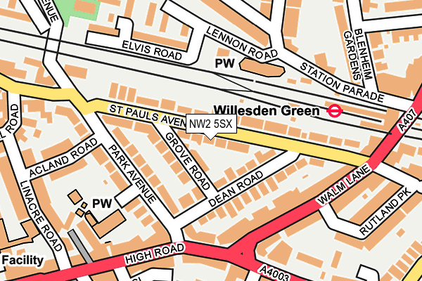 NW2 5SX map - OS OpenMap – Local (Ordnance Survey)