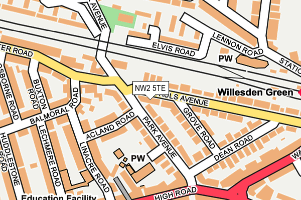 NW2 5TE map - OS OpenMap – Local (Ordnance Survey)