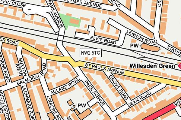 NW2 5TG map - OS OpenMap – Local (Ordnance Survey)