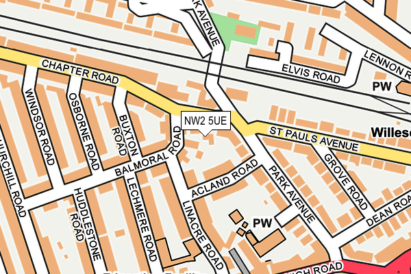 NW2 5UE map - OS OpenMap – Local (Ordnance Survey)