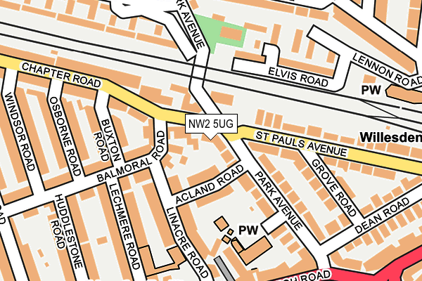 NW2 5UG map - OS OpenMap – Local (Ordnance Survey)