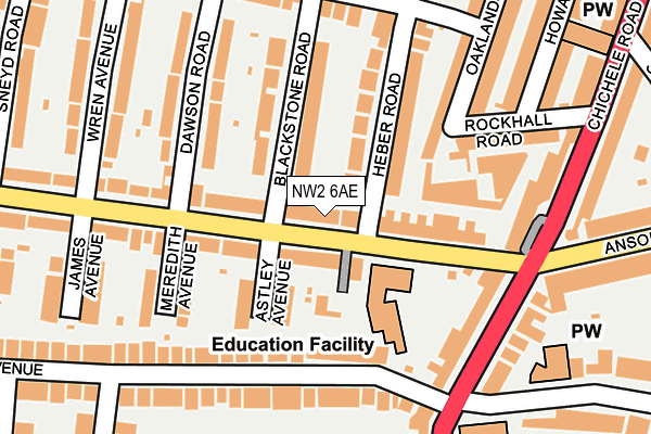 NW2 6AE map - OS OpenMap – Local (Ordnance Survey)