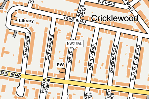 NW2 6AL map - OS OpenMap – Local (Ordnance Survey)