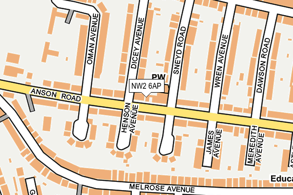 NW2 6AP map - OS OpenMap – Local (Ordnance Survey)