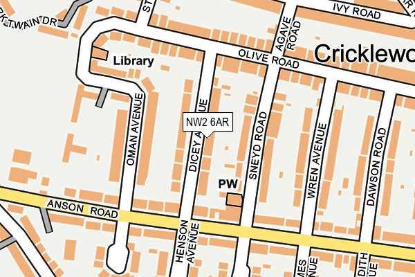 NW2 6AR map - OS OpenMap – Local (Ordnance Survey)