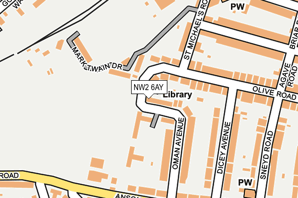 NW2 6AY map - OS OpenMap – Local (Ordnance Survey)