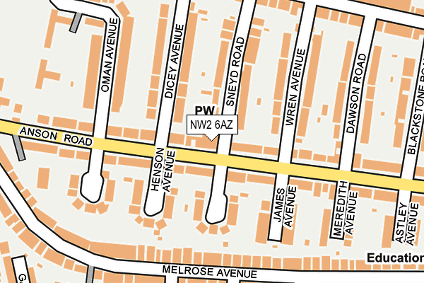 NW2 6AZ map - OS OpenMap – Local (Ordnance Survey)