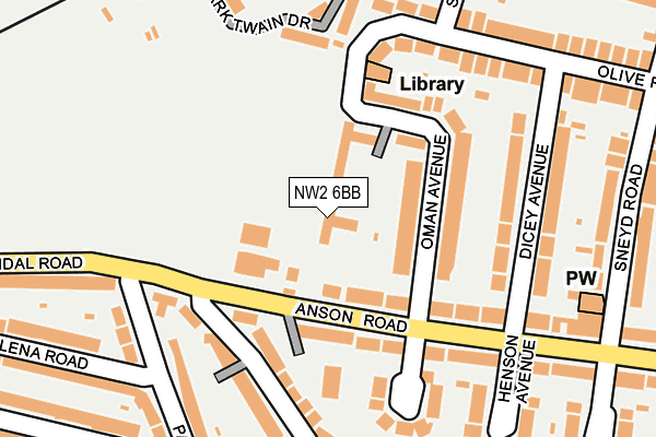 NW2 6BB map - OS OpenMap – Local (Ordnance Survey)