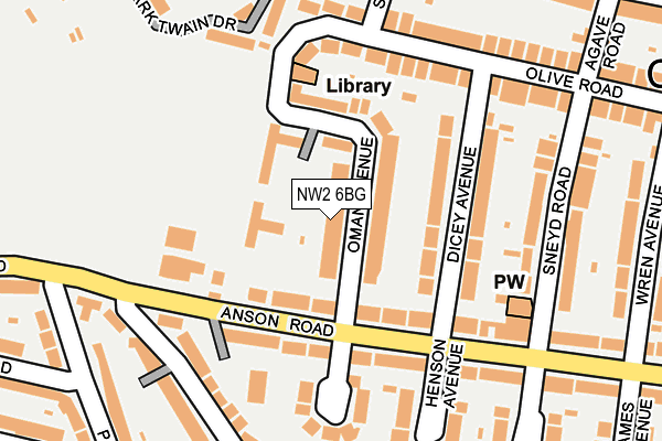 NW2 6BG map - OS OpenMap – Local (Ordnance Survey)