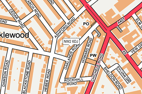 NW2 6DJ map - OS OpenMap – Local (Ordnance Survey)