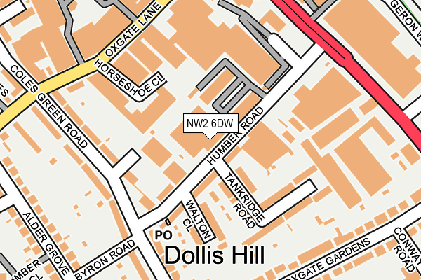 NW2 6DW map - OS OpenMap – Local (Ordnance Survey)
