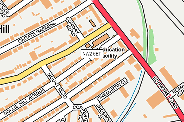 NW2 6ET map - OS OpenMap – Local (Ordnance Survey)