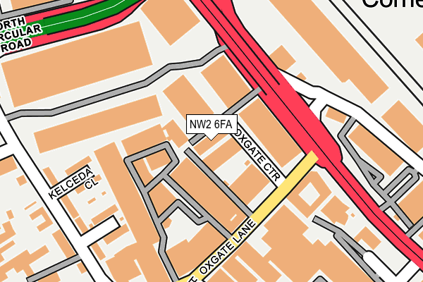 NW2 6FA map - OS OpenMap – Local (Ordnance Survey)