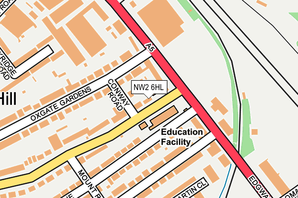 NW2 6HL map - OS OpenMap – Local (Ordnance Survey)