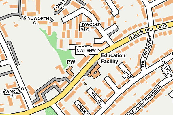 NW2 6HW map - OS OpenMap – Local (Ordnance Survey)