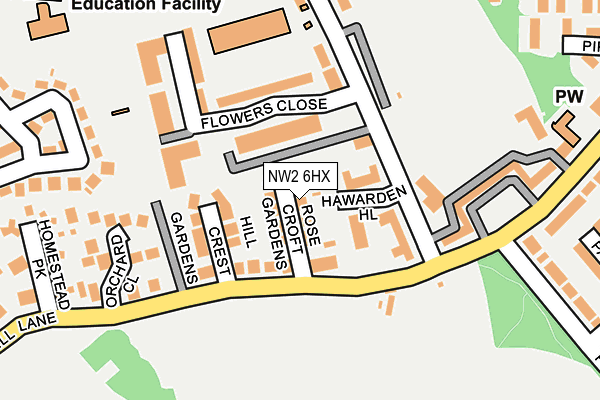NW2 6HX map - OS OpenMap – Local (Ordnance Survey)