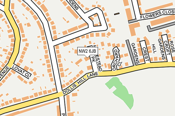 NW2 6JB map - OS OpenMap – Local (Ordnance Survey)