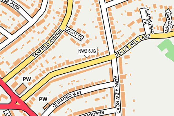 NW2 6JG map - OS OpenMap – Local (Ordnance Survey)