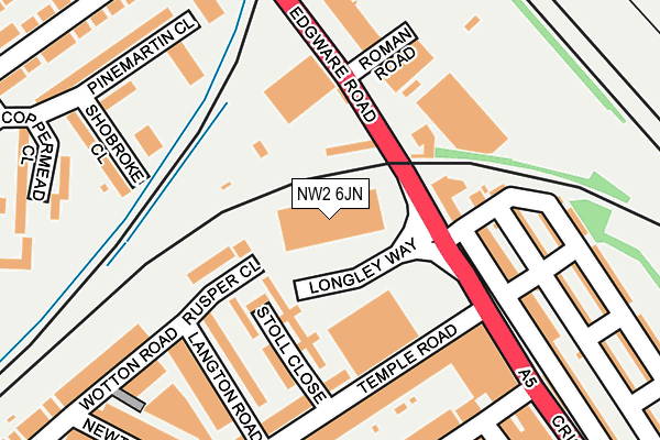 NW2 6JN map - OS OpenMap – Local (Ordnance Survey)