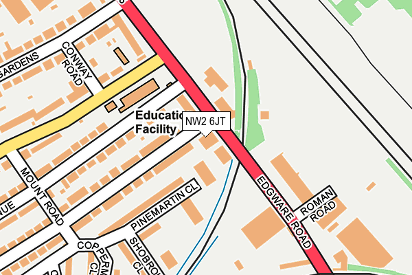 NW2 6JT map - OS OpenMap – Local (Ordnance Survey)