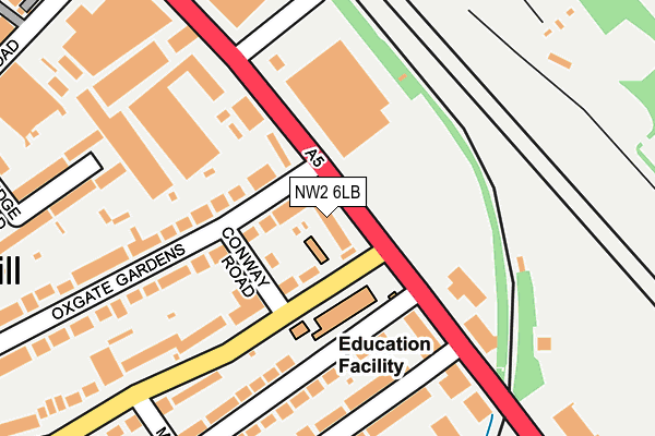 NW2 6LB map - OS OpenMap – Local (Ordnance Survey)