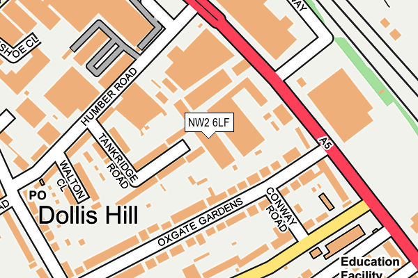 NW2 6LF map - OS OpenMap – Local (Ordnance Survey)
