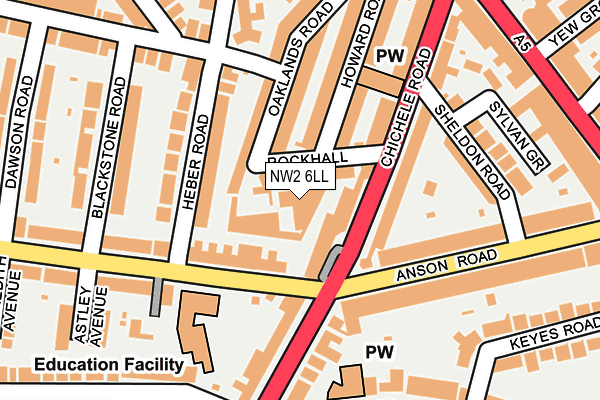 NW2 6LL map - OS OpenMap – Local (Ordnance Survey)