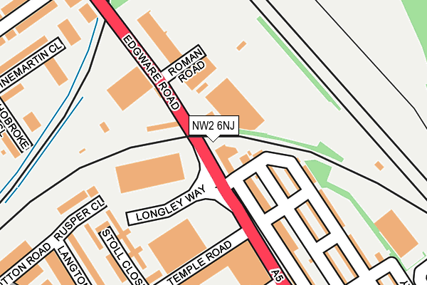 NW2 6NJ map - OS OpenMap – Local (Ordnance Survey)