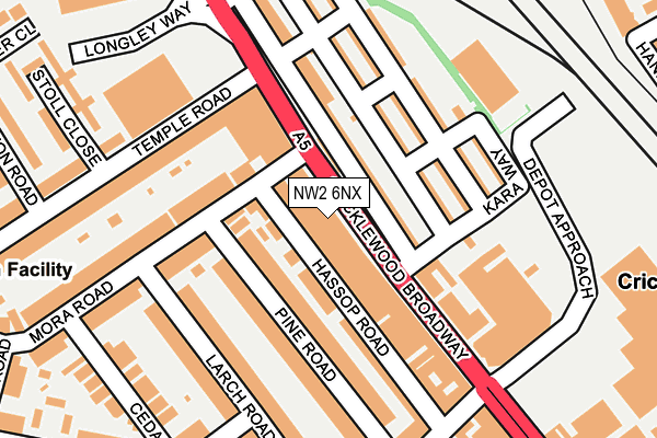 NW2 6NX map - OS OpenMap – Local (Ordnance Survey)