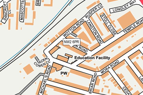NW2 6PR map - OS OpenMap – Local (Ordnance Survey)