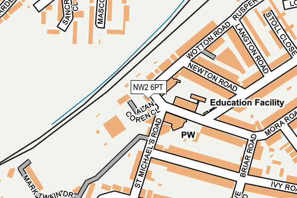 NW2 6PT map - OS OpenMap – Local (Ordnance Survey)