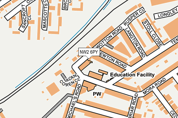NW2 6PY map - OS OpenMap – Local (Ordnance Survey)